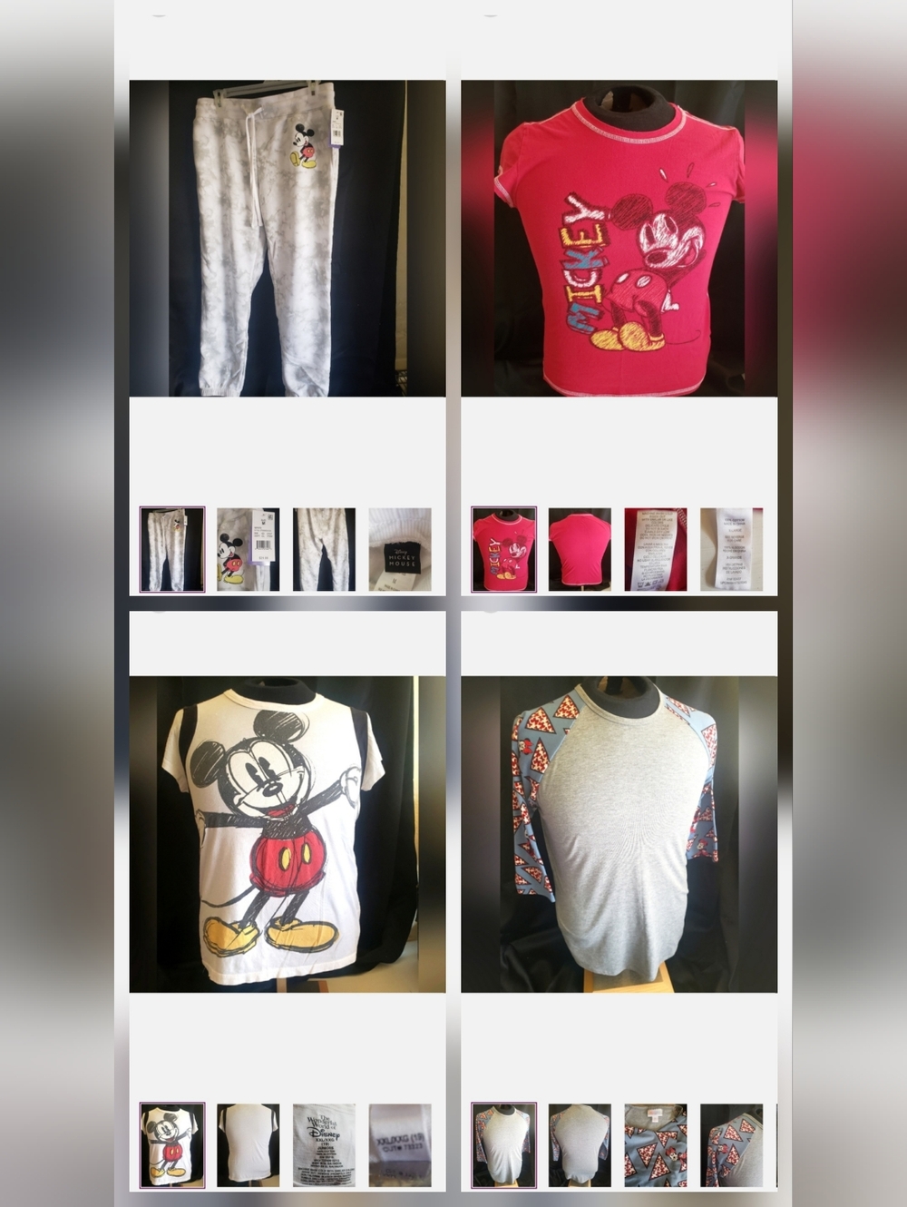 Mickey/Minnie Mouse Quad Deal. 3-Tees And 1-Jogger Pant.         FF#78/81/82/88